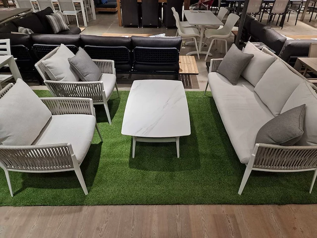 Azur elba alu lounge sofa set wit rope met keramiek - afbeelding 2 van  5