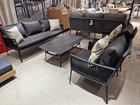 Azur elba alu lounge sofa set zwart rope met keramiek - afbeelding 1 van  6