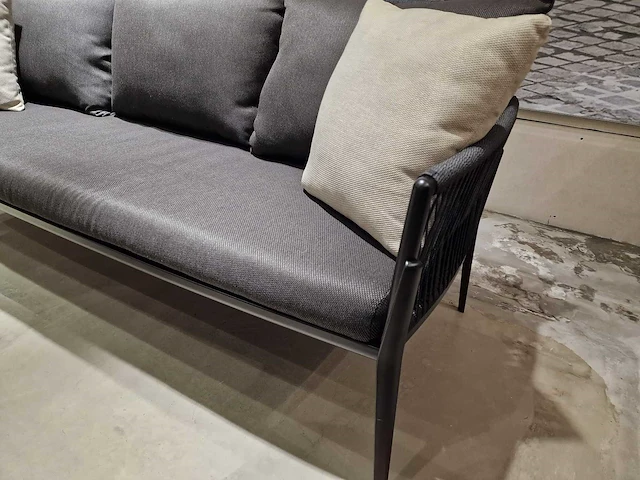 Azur elba alu lounge sofa set zwart rope met keramiek - afbeelding 5 van  6