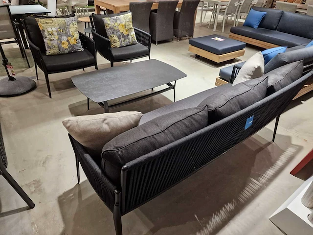 Azur elba alu lounge sofa set zwart rope met keramiek - afbeelding 6 van  6