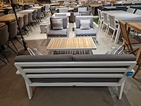 Azur guadeloupe alu lounge sofa set wit met teak armleuning - afbeelding 3 van  5