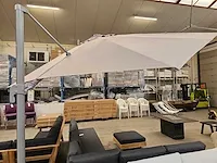 Azur hangparasol tulsa 3x4m silver grey + blauwsteen 100kg - afbeelding 1 van  6