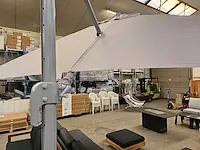 Azur hangparasol tulsa 3x4m silver grey + blauwsteen 100kg - afbeelding 2 van  6
