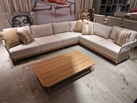 Azur monaco alu lounge hoekset linnen rope met teak frame - afbeelding 1 van  5