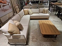Azur monaco alu lounge hoekset linnen rope met teak frame - afbeelding 2 van  5
