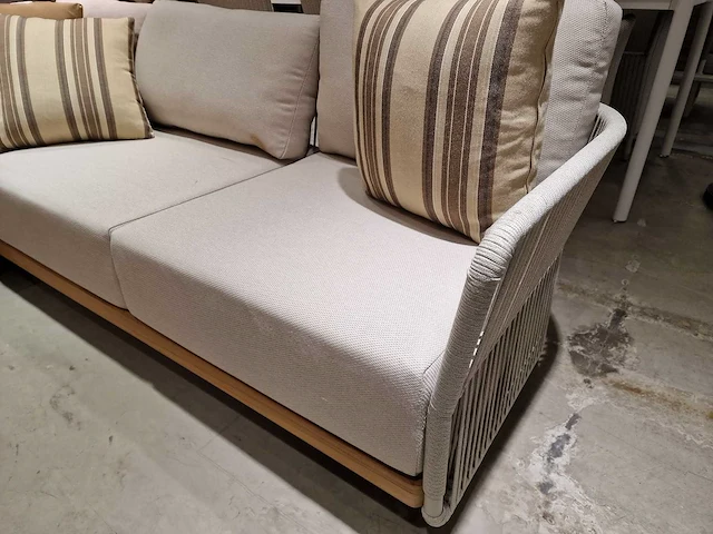Azur monaco alu lounge hoekset linnen rope met teak frame - afbeelding 4 van  5