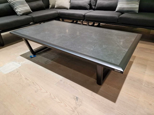 Azur palma alu lounge hoekset zwart rope met keramiek zijtafels - afbeelding 7 van  11
