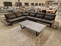 Azur palma alu lounge hoekset zwart rope met keramiek zijtafels - afbeelding 8 van  11