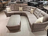 Azur texas lounge sofa hoekset wicker kobogrijs met kussens - afbeelding 3 van  5
