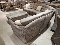 Azur texas lounge sofa hoekset wicker kobogrijs met kussens - afbeelding 5 van  5