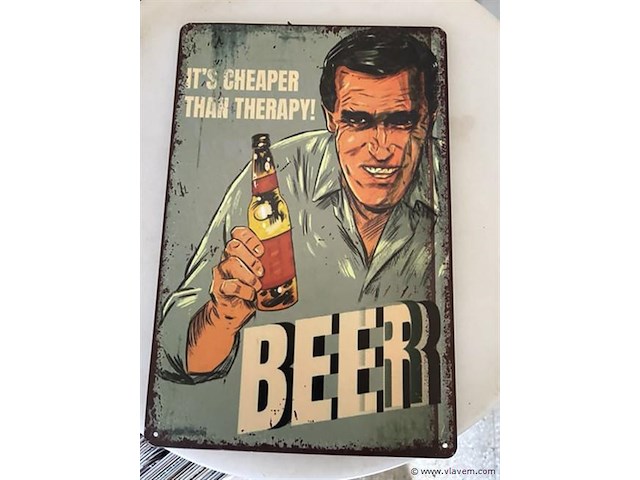 B-keuze retrolook sierbord metaal - afbeelding 1 van  1