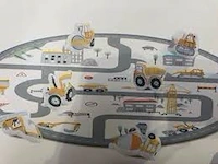 Baby playmat + knijpknuffels, 120cm, thema machinebouw - afbeelding 1 van  4