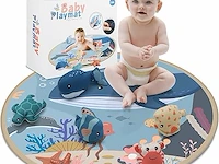 Baby playmat + knijpknuffels, 120cm, thema oceaan - afbeelding 1 van  3