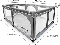 Baby speelpark xxl 190 x 146 x 69 cm - afbeelding 3 van  3