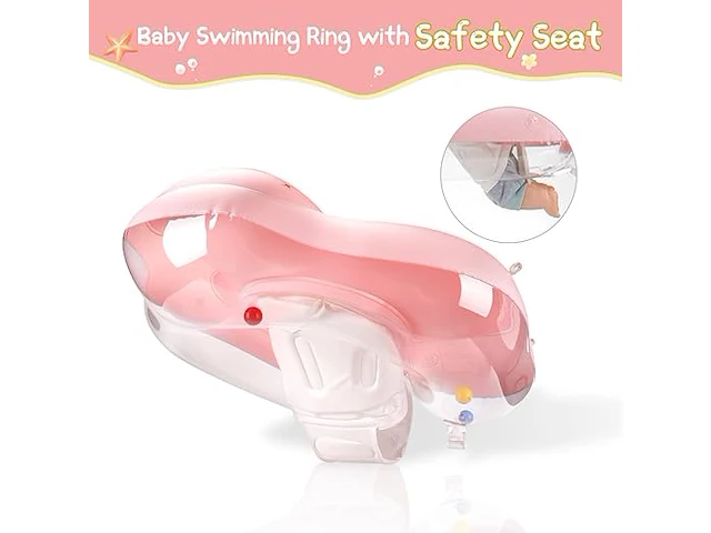 Baby-zwemring met zonnedak- pink (small) - afbeelding 2 van  4