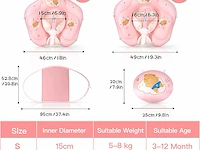 Baby-zwemring met zonnedak- pink (small) - afbeelding 3 van  4