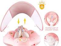 Baby-zwemring met zonnedak- pink (small) - afbeelding 4 van  4