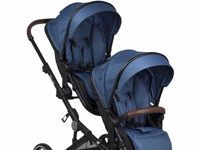 Babygo twinner twinner combinatie kinderwagen blauw heather - afbeelding 1 van  8