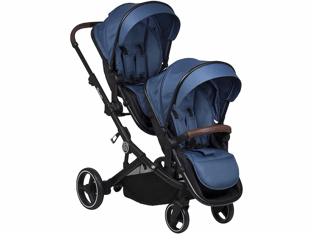 Babygo twinner twinner combinatie kinderwagen blauw heather - afbeelding 7 van  8