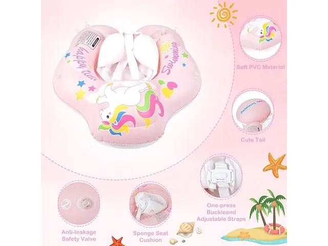 Babyzwemring met afneembare zonbescherming - afbeelding 2 van  4