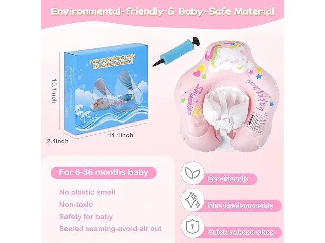 Babyzwemring met afneembare zonbescherming - afbeelding 3 van  4