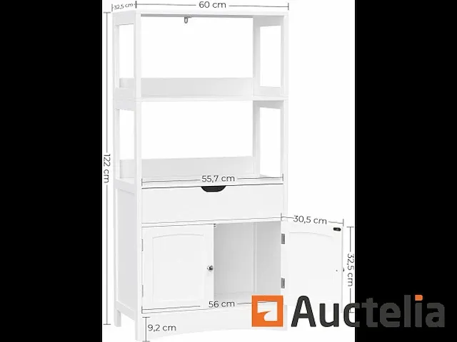 Badkamer meubilair met 4 verdiepingen in wit hout - afbeelding 1 van  8