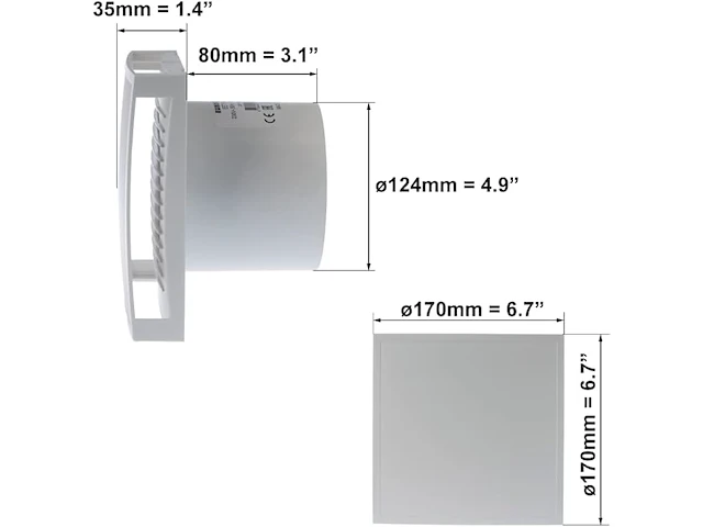 Badkamer ventilator met timer - afbeelding 2 van  2