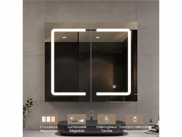 Badkamerkast - spiegel & led - afbeelding 4 van  9
