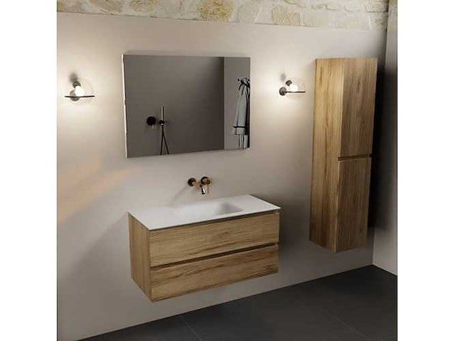 Badkamerkast eikenhoning 100cm - afbeelding 4 van  6