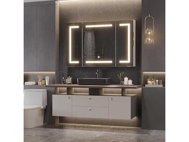 Badkamerkast met spiegel, led-verlichting en stopcontact - afbeelding 11 van  11