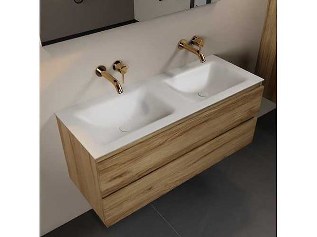 Badkamerkast oak honey 120cm dubbel - afbeelding 1 van  6