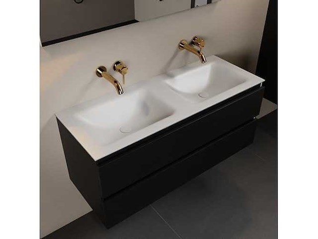 Badkamerkast zwart 120cm dubbel - afbeelding 1 van  6