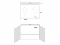 Badkamermeubel 100cm met spiegelkast en (hangkast) mat zwart - afbeelding 6 van  15
