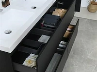 Badkamermeubel 120 cm - donker hout decor - afbeelding 5 van  10