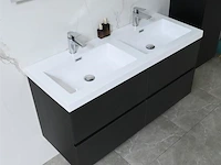 Badkamermeubel 120 cm - donker hout decor - afbeelding 6 van  10