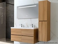 Badkamermeubel 120 cm - licht hout decor - afbeelding 1 van  9