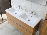 Badkamermeubel 120 cm - licht hout decor - afbeelding 3 van  9
