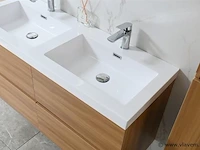 Badkamermeubel 120 cm - licht hout decor - afbeelding 4 van  9