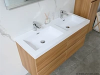 Badkamermeubel 120 cm - licht hout decor - afbeelding 6 van  9