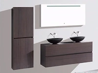 Badkamermeubel 130 cm - donker hout decor - afbeelding 7 van  12