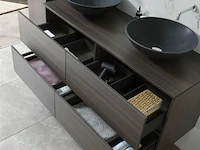 Badkamermeubel 130 cm - donker hout decor - afbeelding 10 van  12