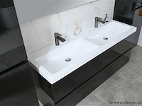 Badkamermeubel 145 cm - hoogglans zwart - afbeelding 5 van  8