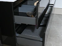 Badkamermeubel 145 cm - hoogglans zwart - afbeelding 7 van  8
