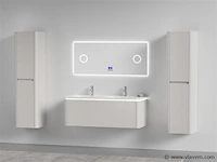 Badkamermeubel 2 persoons 120 cm - taupe - 2 zijkasten - afbeelding 1 van  5