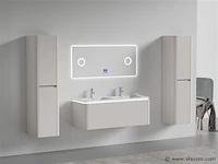 Badkamermeubel 2 persoons 120 cm - taupe - 2 zijkasten - afbeelding 2 van  5