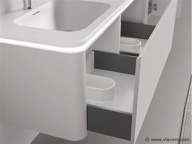 Badkamermeubel 2 persoons 120 cm - taupe - 2 zijkasten - afbeelding 4 van  5