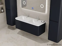 Badkamermeubel 2 persoons 120 cm - zwart - 2 zijkasten - afbeelding 3 van  5