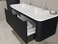 Badkamermeubel 2 persoons 120 cm - zwart - 2 zijkasten - afbeelding 4 van  5