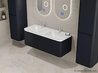 Badkamermeubel 2 persoons 120 cm - zwart - 2 zijkasten - afbeelding 3 van  5