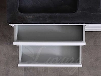 Badkamermeubel 2-persoons 120cm (2 kleuren mogelijk) met (hangkast) en natuursteen of solid surface wastafel(s) - afbeelding 2 van  40